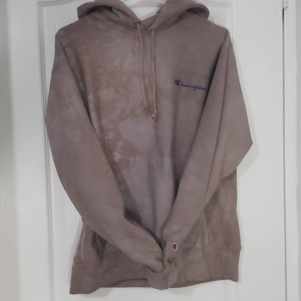 Brown tie dye Champion hoodie